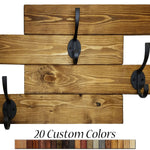 Cabin Rustic Wall Mounted Coat Rack - 20 Stain Colors, Renewed Decor