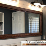 Farmhouse Wood Framed Wall Mirror, Custom Sizes & 20 Colors by Lane of Lenore