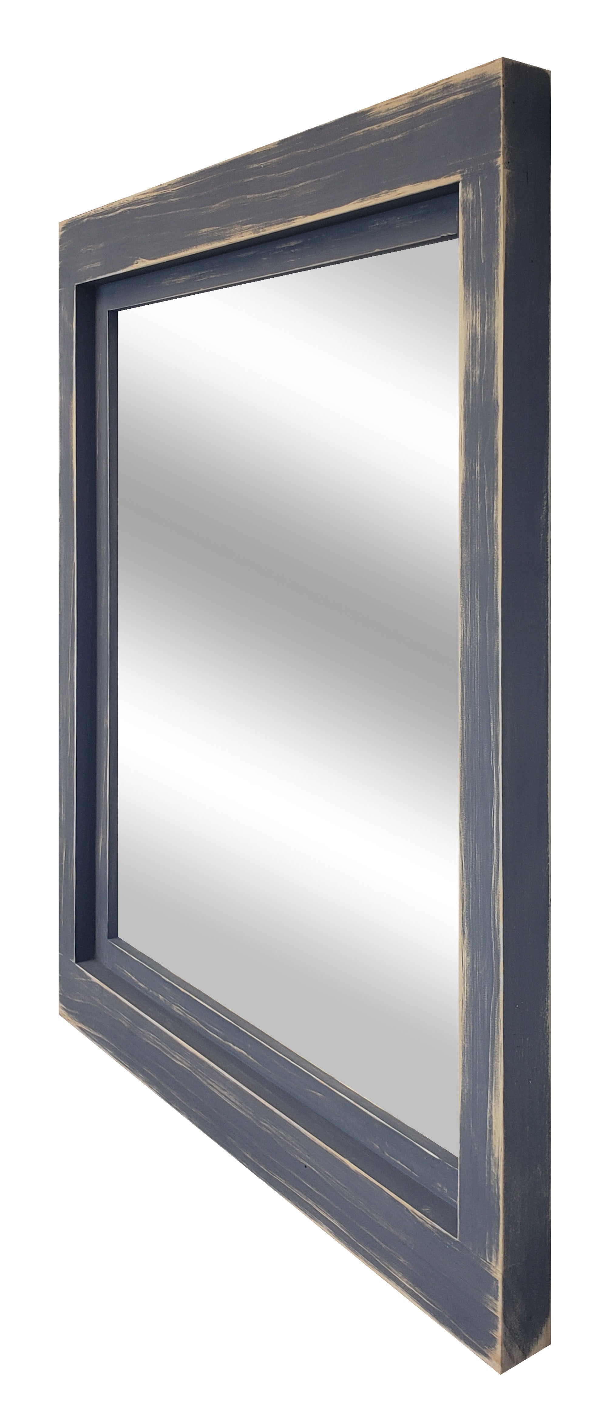 Farmhouse Wood Framed Wall Mirror, 5 Sizes & 20 Colors, Shown in Slate Gray