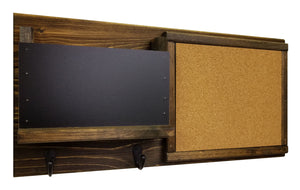 Fox Chase Wall Organizer, 20 Colors & 5 Hook Finishes, Shown in Dark Walnut with Oiled Bronze Hooks