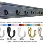 Herringbone Wall Hook Coat Rack, 20 Paint Colors & 5 Hook Finishes