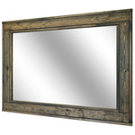 Herringbone Reclaimed Styled Wood Mirror, 20 Stain Colors & Custom Sizes, Shown in Weathered Oak