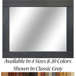 Natural Rustic Wood Framed Mirror, 20 Stain Colors - Shown In Classic Gray