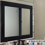Natural Rustic Wood Framed Mirror, 20 Paint Colors - Shown In Kettle Black