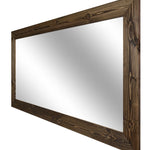 Shiplap Rustic Wood Framed Mirror, 20 Stain Colors - Shown In Dark Walnut