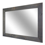 Shiplap Rustic Wood Framed Mirror, 20 Stain Colors - Shown In Classic Gray
