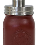 Mason Jar Pump Dispenser Hand Painted in Sundried Tomato Red with Silver Pump Lid