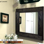 Herringbone Framed Mirror Custom Square Sizes & 20 Stain Colors by Lane of Lenore