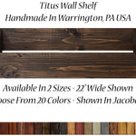 Titus Floating Wall Shelf, 20 Stain Colors - Wall Storage, Nursery Shelf, Wall Shelves, Rustic Farmhouse Office Decor, Wall Bookshelf
