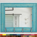 Boat House Row Mirror with Boat Cleats, 33 Stain Colors, Shown in Vintage Aqua Teal, Lane of Lenore