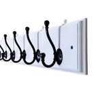 Brookside Wall Mounted Hook Rack - 20 Paint Colors, Shown in Bright Ivory White