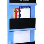Chalkboard Front Horsham Magazine and Folder Organizer, 20 Paint Colors, Shown in Baby Boy Blue