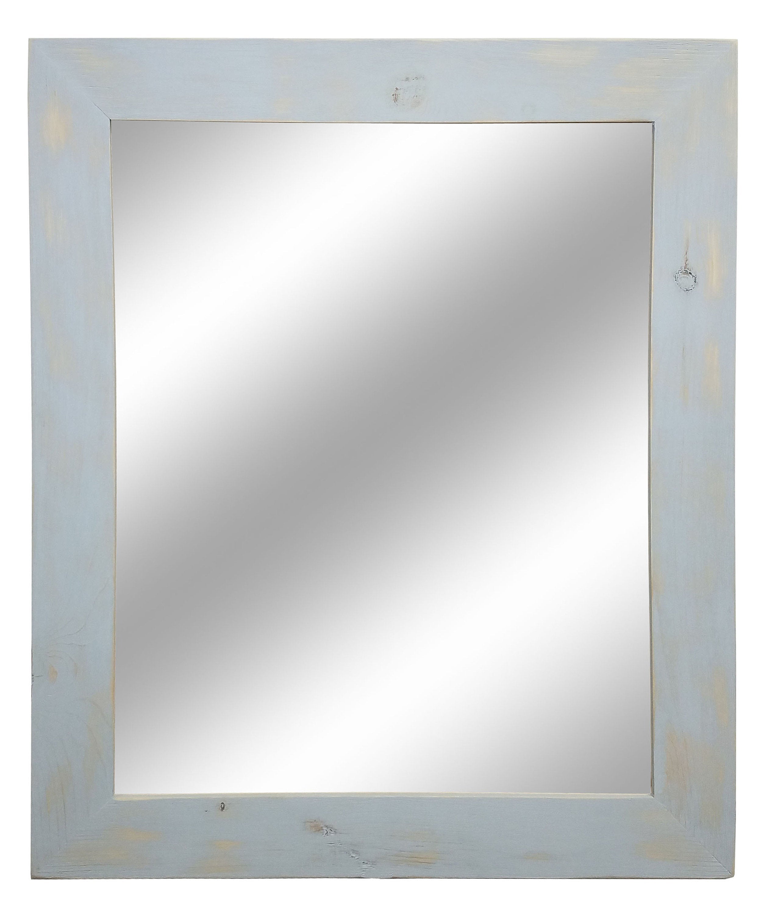 Shiplap Rustic Framed Wall Mirror, 20 Paint Colors, Shown in Light French Gray, Handmade in the USA
