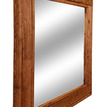 Herringbone Square Framed Mirror, Custom Sizes & 20 Colors, Shown in English Chestnut