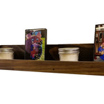 Farmhouse Rustic Wooden Picture Ledge Shelf, 20 Stain Colors - Renewed Decor & Storage