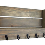 Mill Barn Wall Organizer with Hooks, 20 Stain Colors - Renewed Decor & Storage