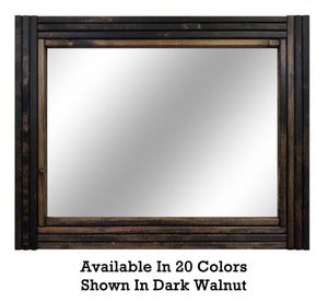 Mid Century Modern Wood Framed Mirror, 20 Stain Colors - Renewed Decor & Storage