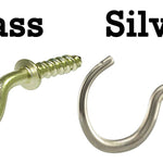 Small Metal Hooks, 5 Finishes