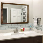 Carriage House Framed Mirror - Available In 6 Sizes & 20 Stain Colors, Shown in Dark Walnut