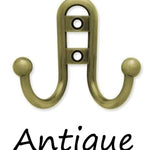 Double Prong Ball End Utility Hook Antique Finish