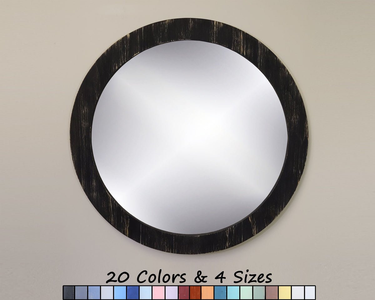 Wood Basics Round Decorative Wall Mirror, 20 Paint Colors