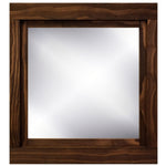 Farmhouse Wood Framed Wall Mirror, 5 Sizes & 20 Colors, Shown in Jacobean