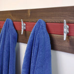 Cape May Boat Cleat Wall Hooks - 400 Color Combinations, Jacobean & Sundried Tomato Red
