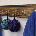 Herringbone Wall Hook Coat Rack 4 Sizes & 20 Colors, Dark Walnut & Nickel Hooks