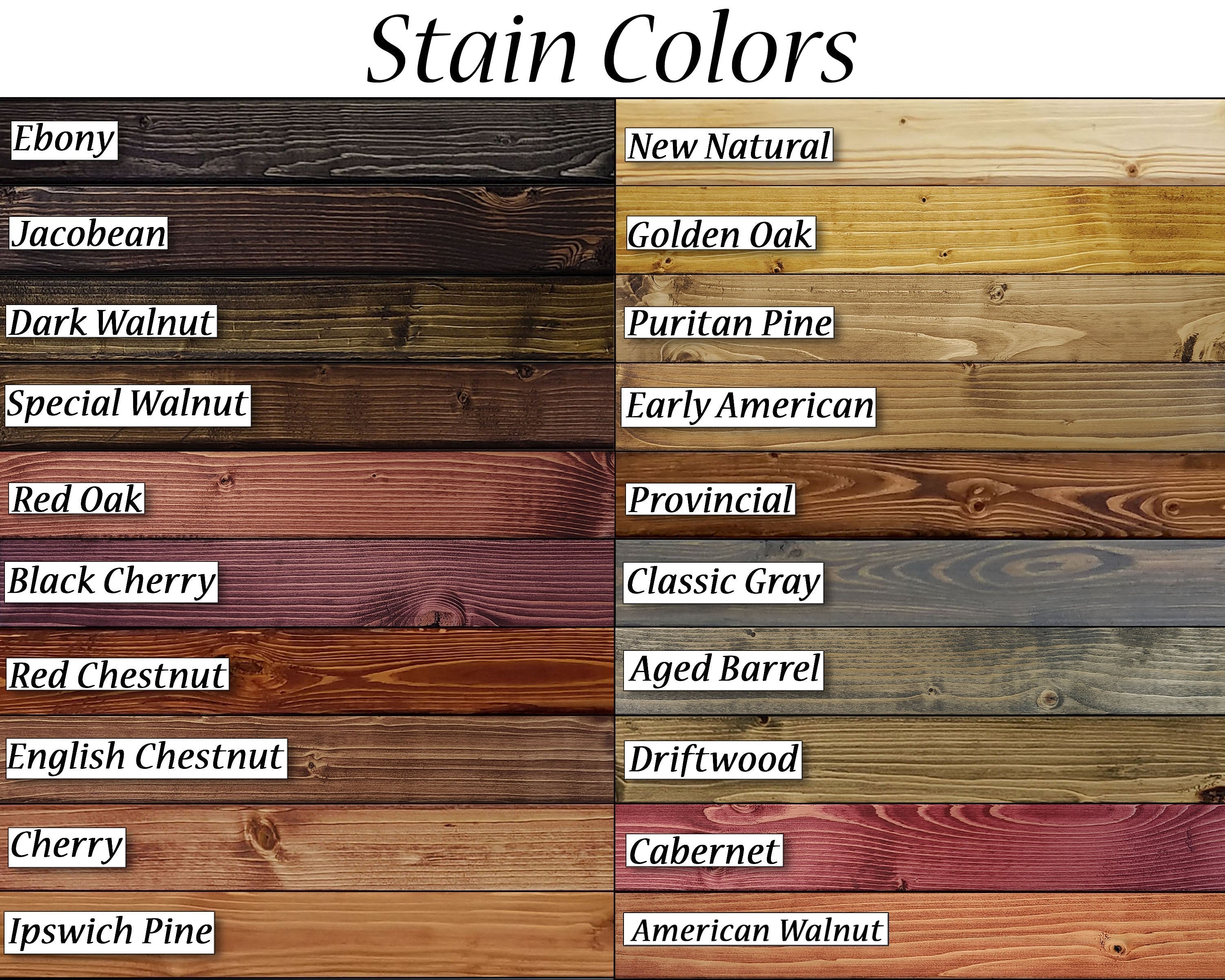 Belmont farmhouse Stain Colors