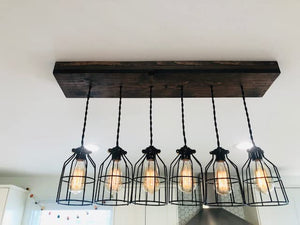 Handmade Wooden Pendant Chandelier Ceiling Light