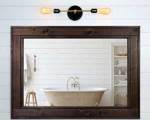 Allendale Dual Vanity Lights Fixtures front of mirror