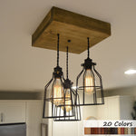 Belmont Farmhouse Pendant Wood Flush Mount Ceiling Light Chandelier