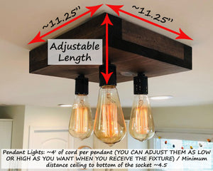 Wood Flush Mount Ceiling Light