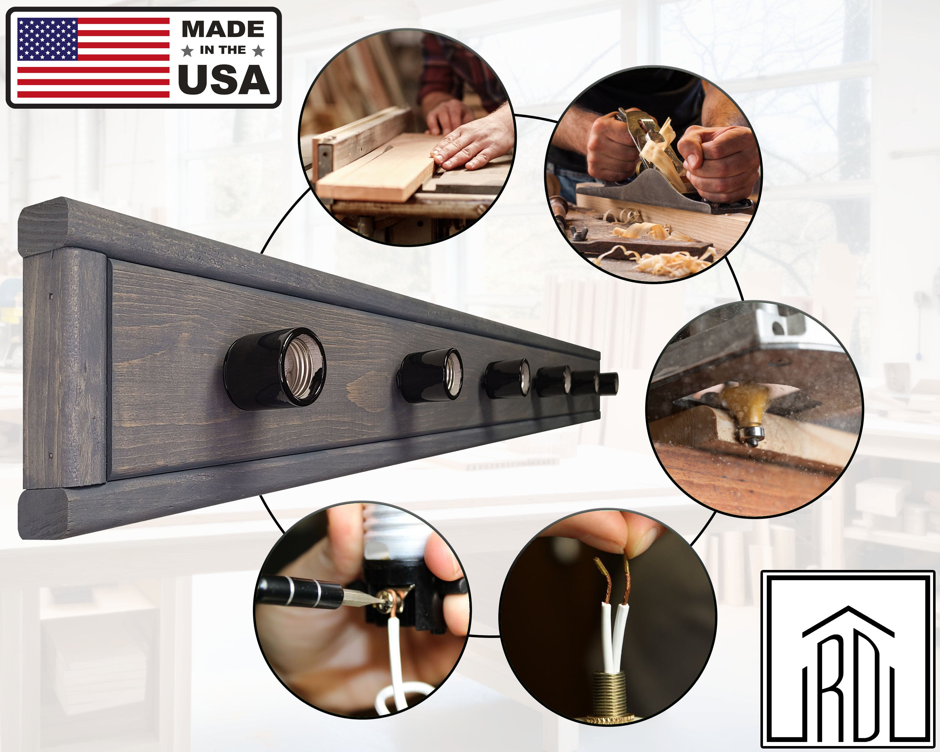 Wall Mounted Vanity Light Made in USA