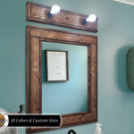 Rustic Herringbone Wood Vanity Lighting

