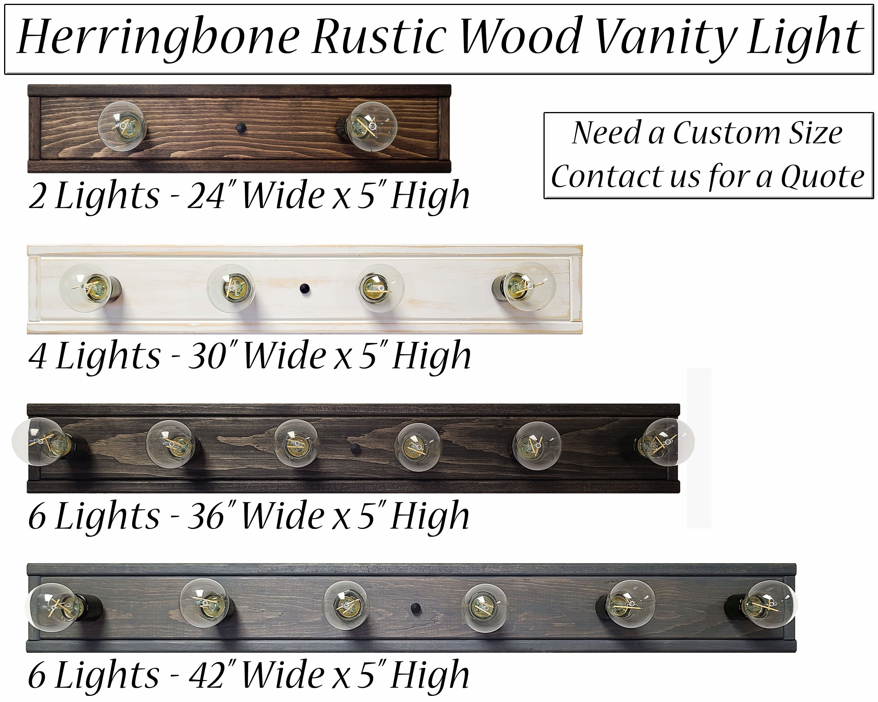 Customizable Herringbone Wall Mounted Vanity Light