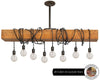 Madison Farmhouse Rustic Wood Pendant Chandelier Ceiling Light