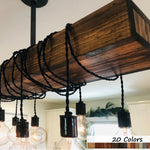 Madison Farmhouse Rustic Wood Pendant Chandelier Ceiling Light