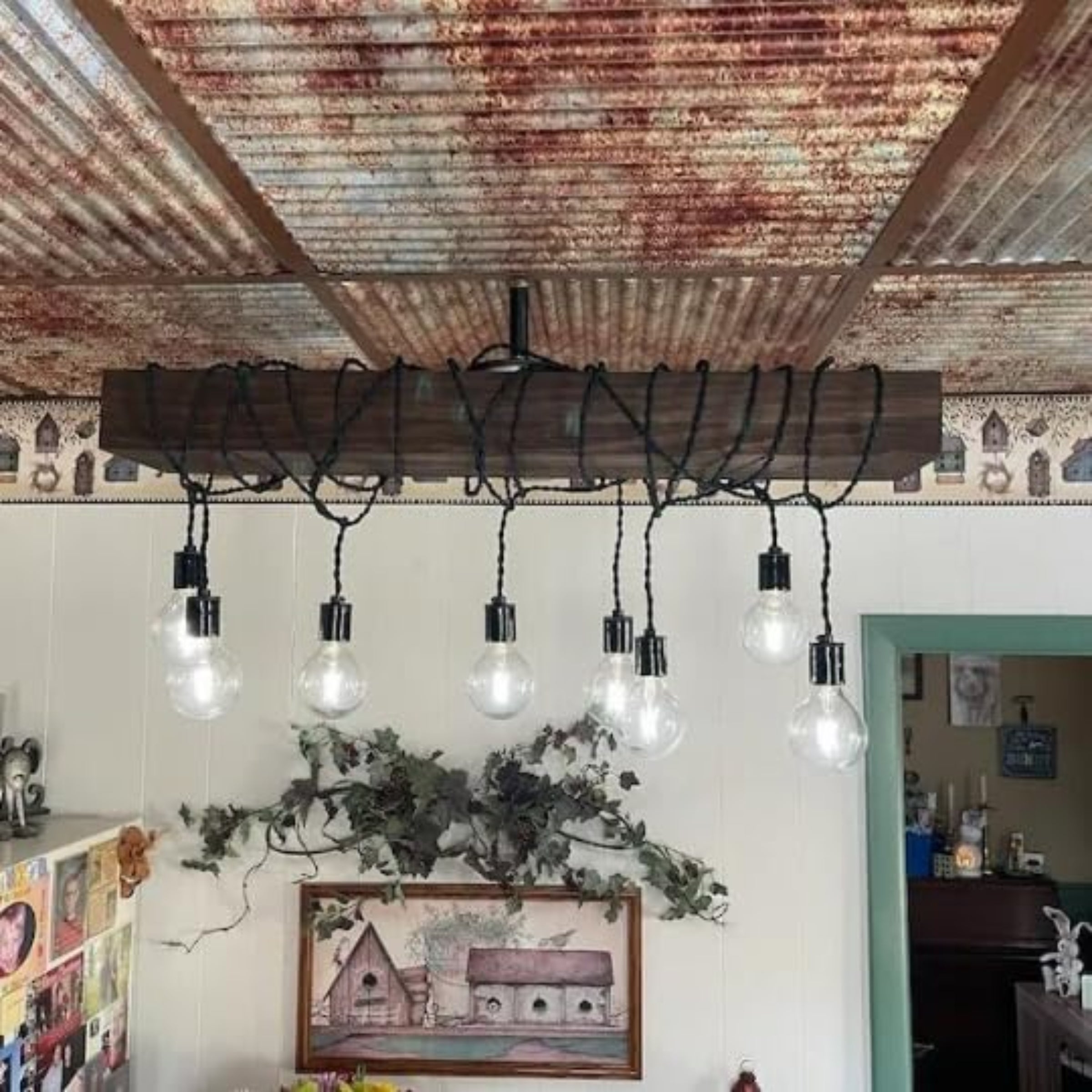 Madison Farmhouse Rustic Wood Pendant Ceiling Light