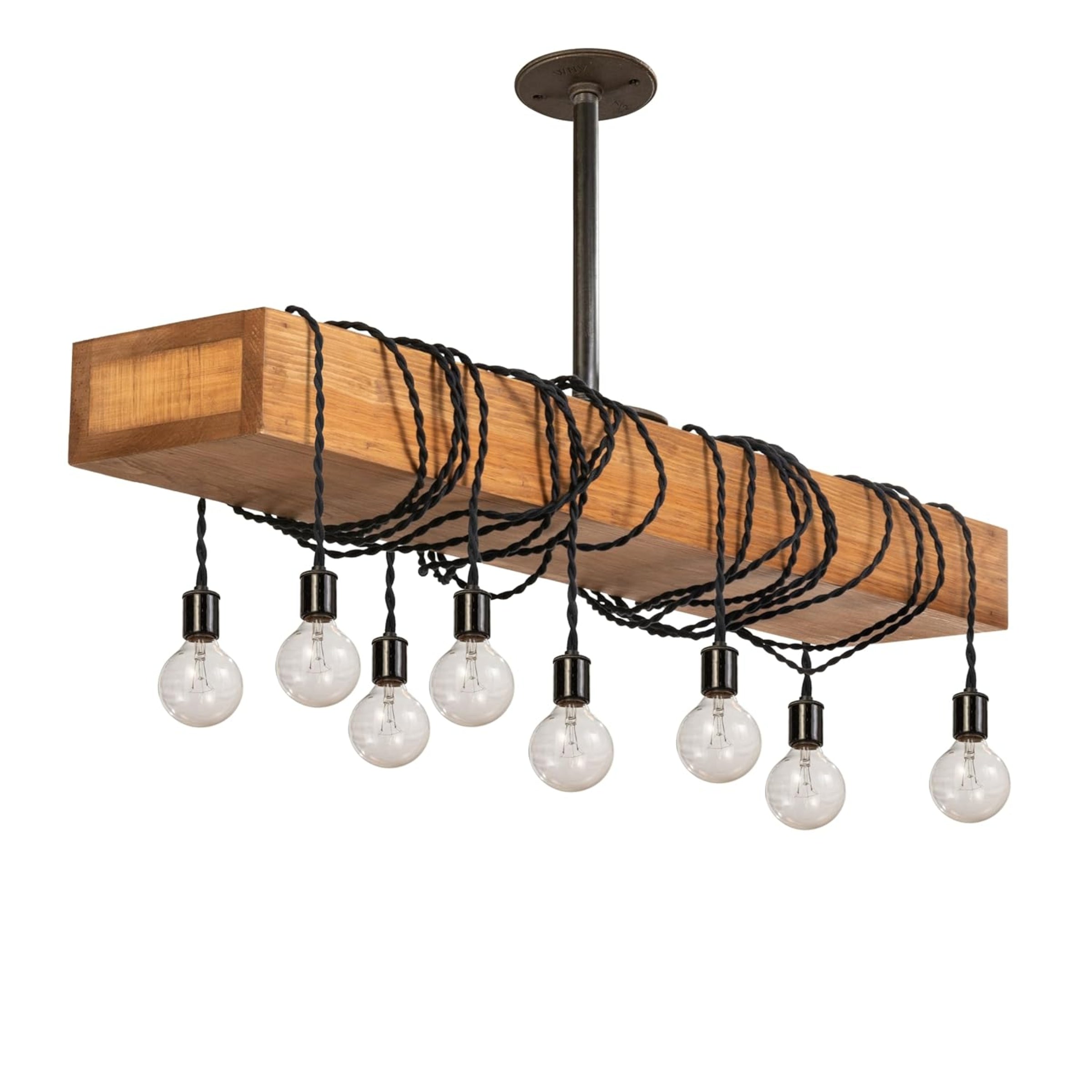 Madison Farmhouse Rustic Wood Pendant Chandelier Ceiling Light