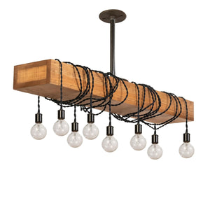 Madison Farmhouse Rustic Wood Pendant Chandelier Ceiling Light