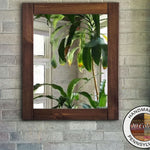 Natural Rustic Wood Framed Mirror, 20 Stain Colors - Shown In Special Walnut