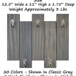 Pike Wall Hooks, 20 Stain Colors - Key Hook, Key Organizer, Wall Mount Key Holder, Coat Hook, Leash Hook, Purse Hook, Key Rack, Classic Gray