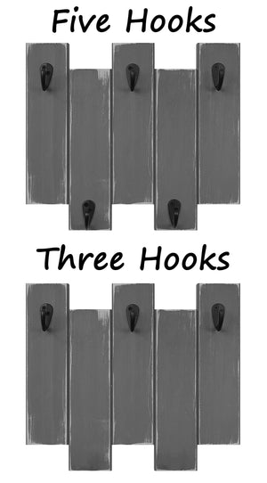 Pike Wall Hooks, 20 Stain Colors - Key Hook, Key Organizer, Wall Mount Key Holder, Coat Hook, Leash Hook, Purse Hook, Key Rack, Classic Gray