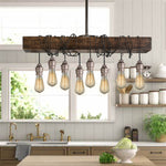 Old Mill Reclaimed Styled Wood Chandelier with Pendant Lights