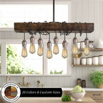 Old Mill Reclaimed Styled Wood Chandelier with Pendant Lights