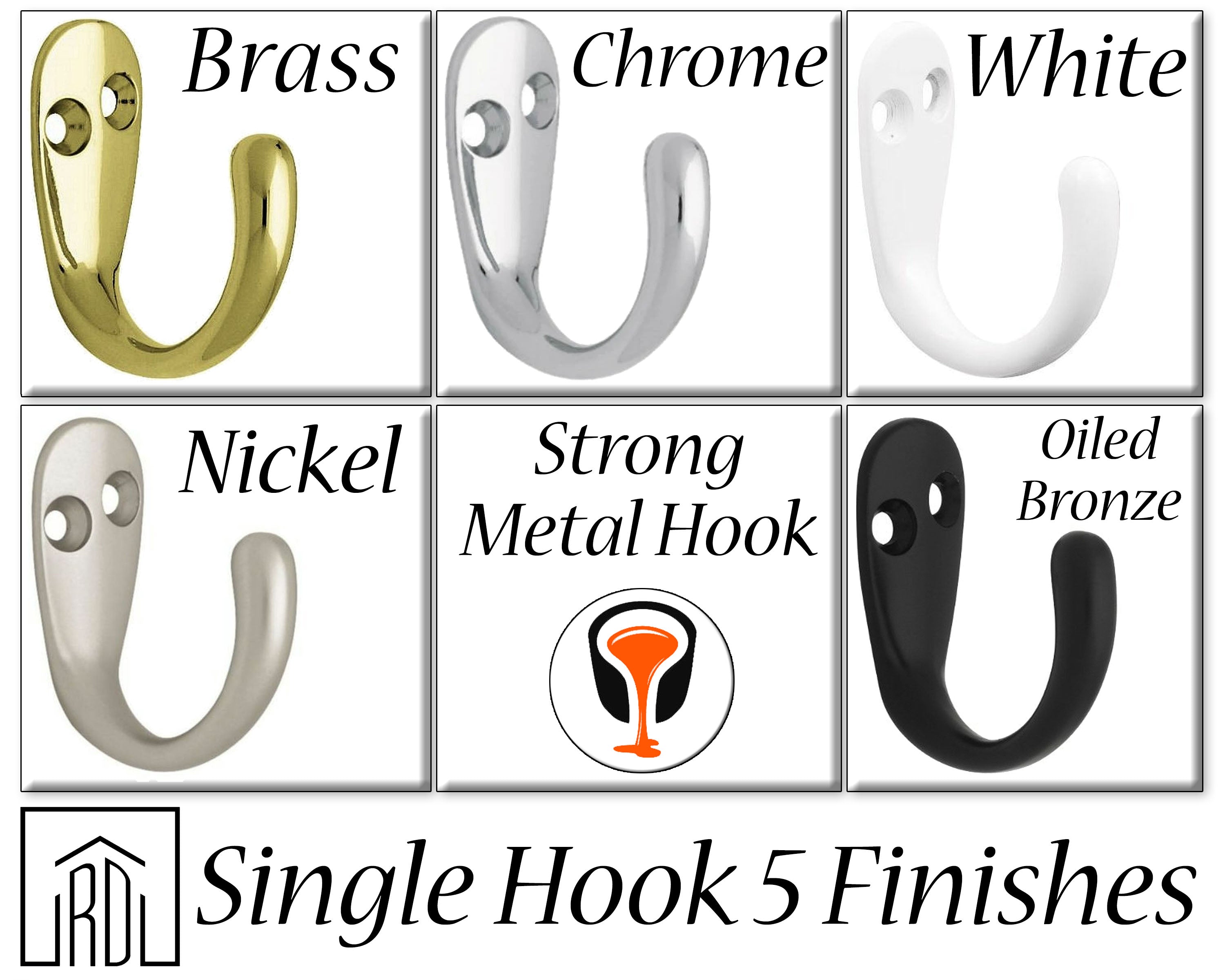 Pike Wall Hooks, 20 Stain Colors - Key Hook, Key Organizer, Wall Mount Key Holder, Coat Hook, Leash Hook, Purse Hook, Key Rack, Classic Gray