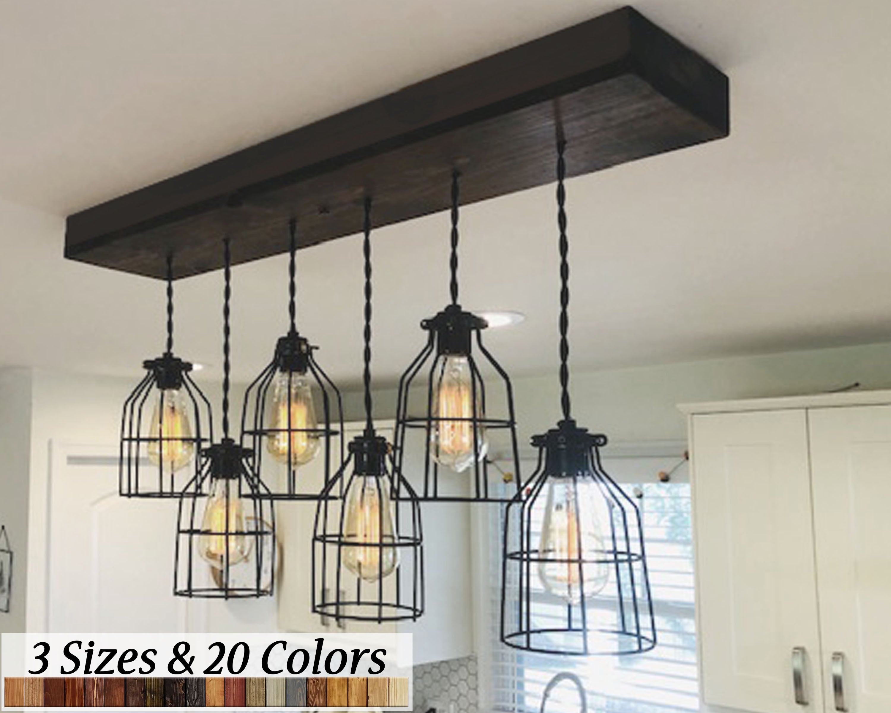 Wooden Pendant Chandelier Ceiling Light