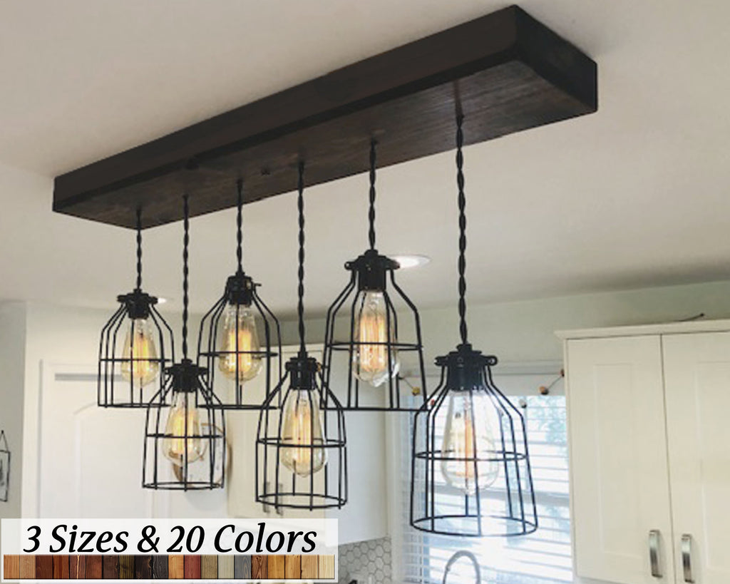Wooden Pendant Chandelier Ceiling Light