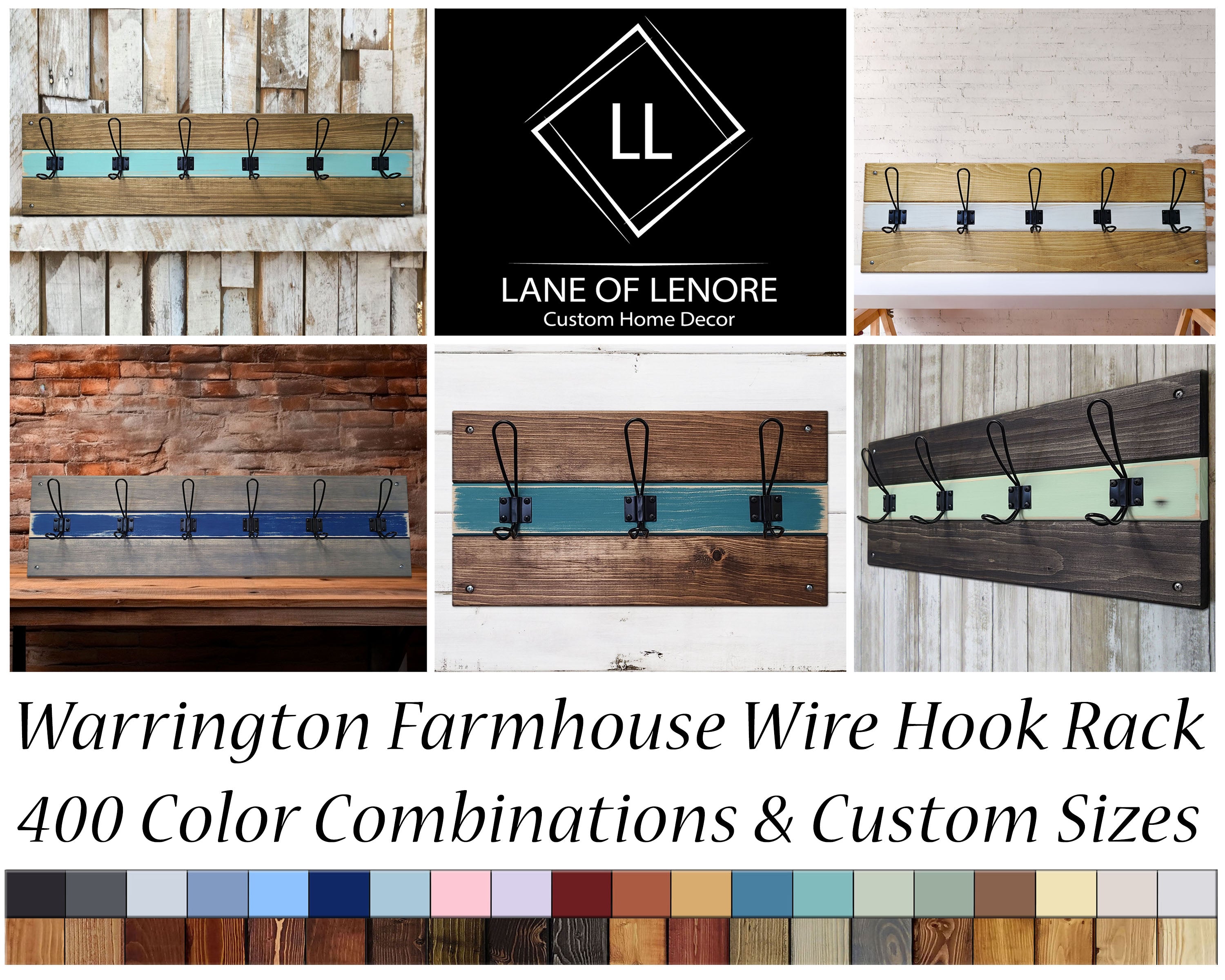 Warrington Farmhouse Coat Hook Rack Functional and Chic, Handmade